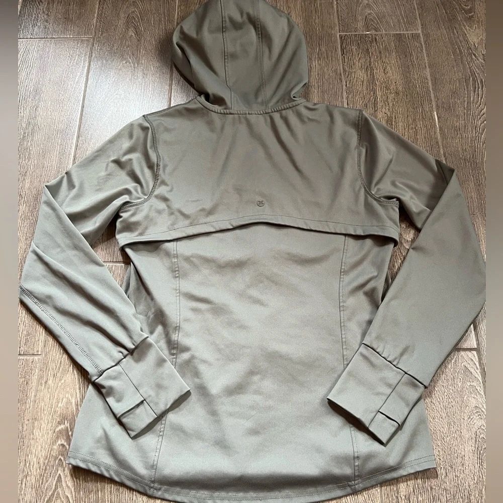 RBX Olive Green Zip Up Athletic Jacket Small Lightweight Athleisure Hoodie - Picture 5 of 6